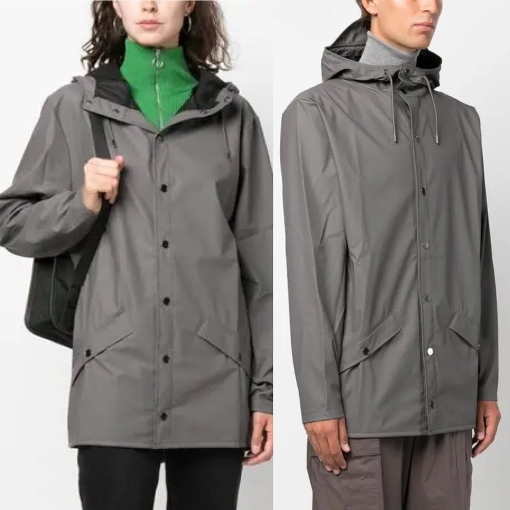 🌻NEW w/tag Rains Water Resistant Rain Jacket in Gray | Unisex Size XXL